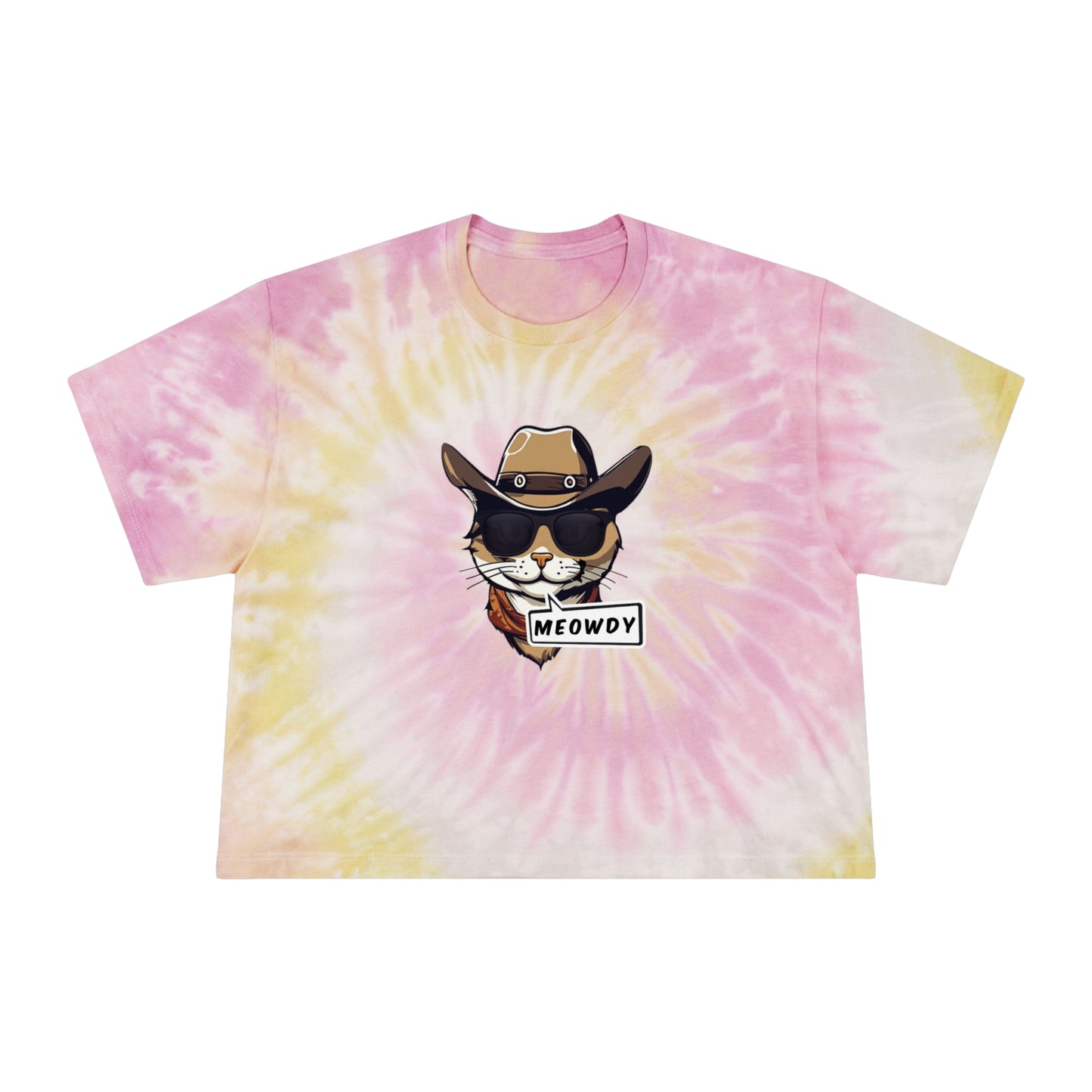 Cowboy Meowdy Tie-Dye Crop Tee