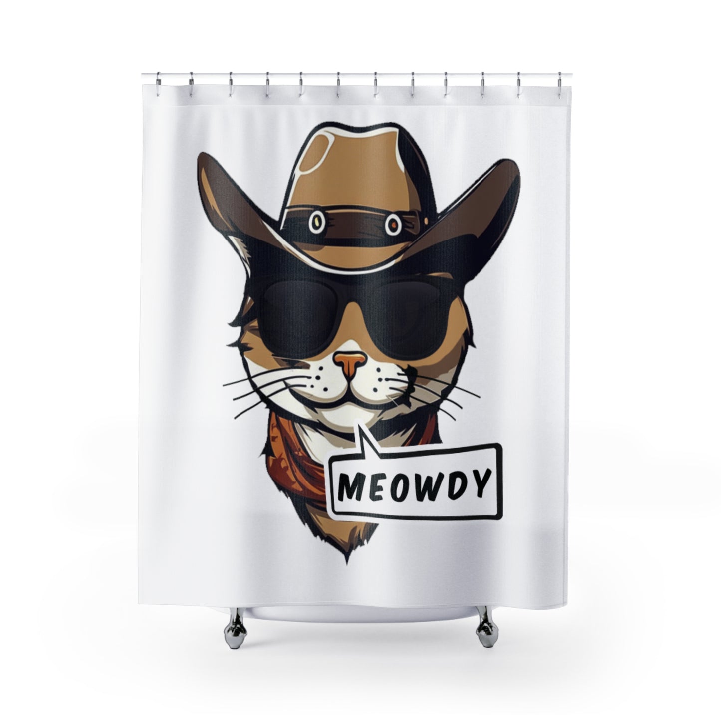 Cowboy Meowdy Shower Curtains