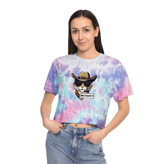 Cowboy Meowdy Tie-Dye Crop Tee