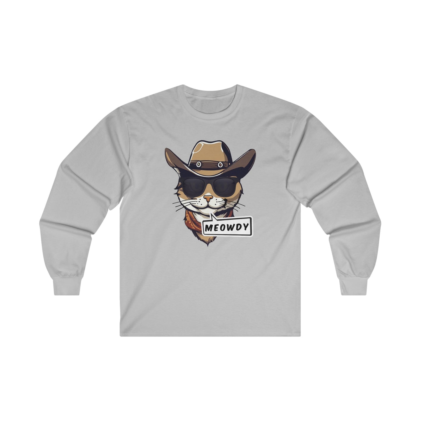 Adult Cowboy Meowdy Long Sleeve Tee