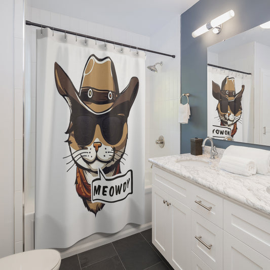 Cowboy Meowdy Shower Curtains