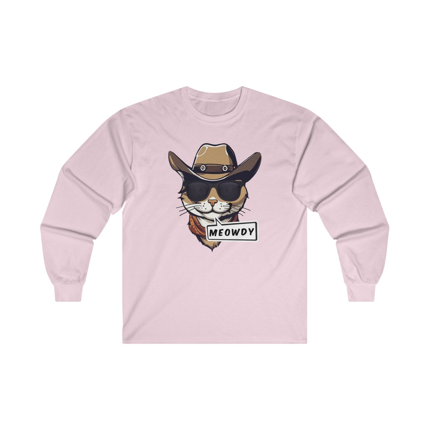 Adult Cowboy Meowdy Long Sleeve Tee