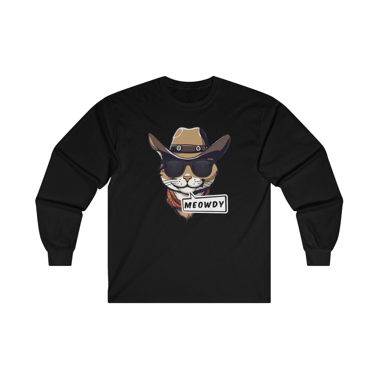 Adult Cowboy Meowdy Long Sleeve Tee