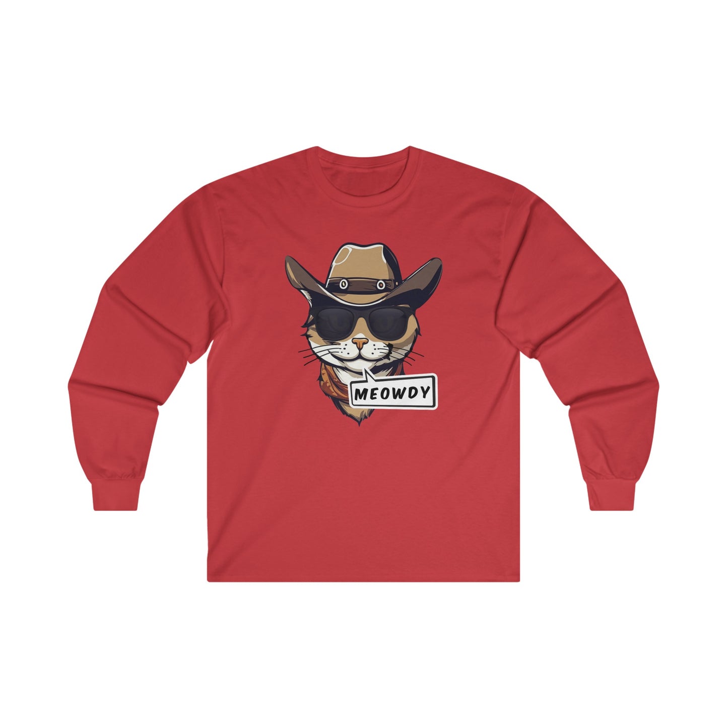 Adult Cowboy Meowdy Long Sleeve Tee