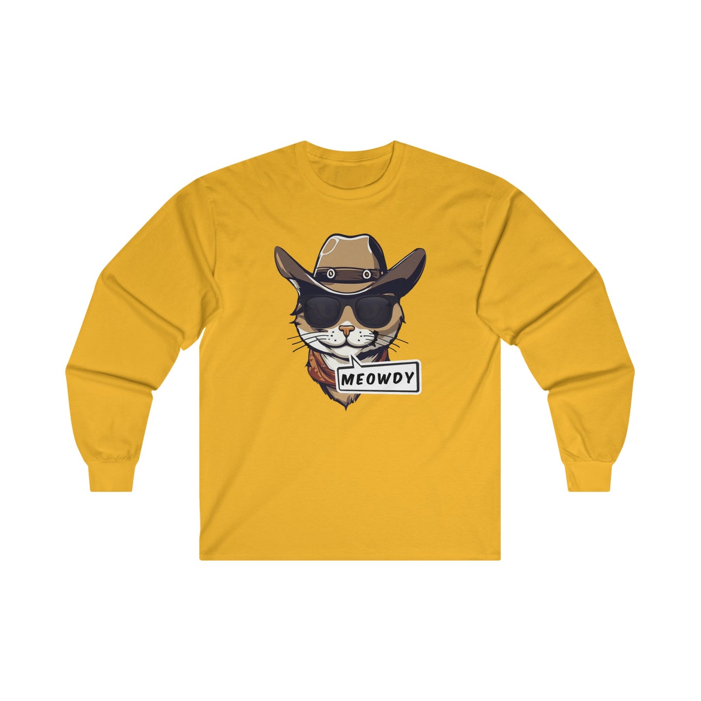 Adult Cowboy Meowdy Long Sleeve Tee