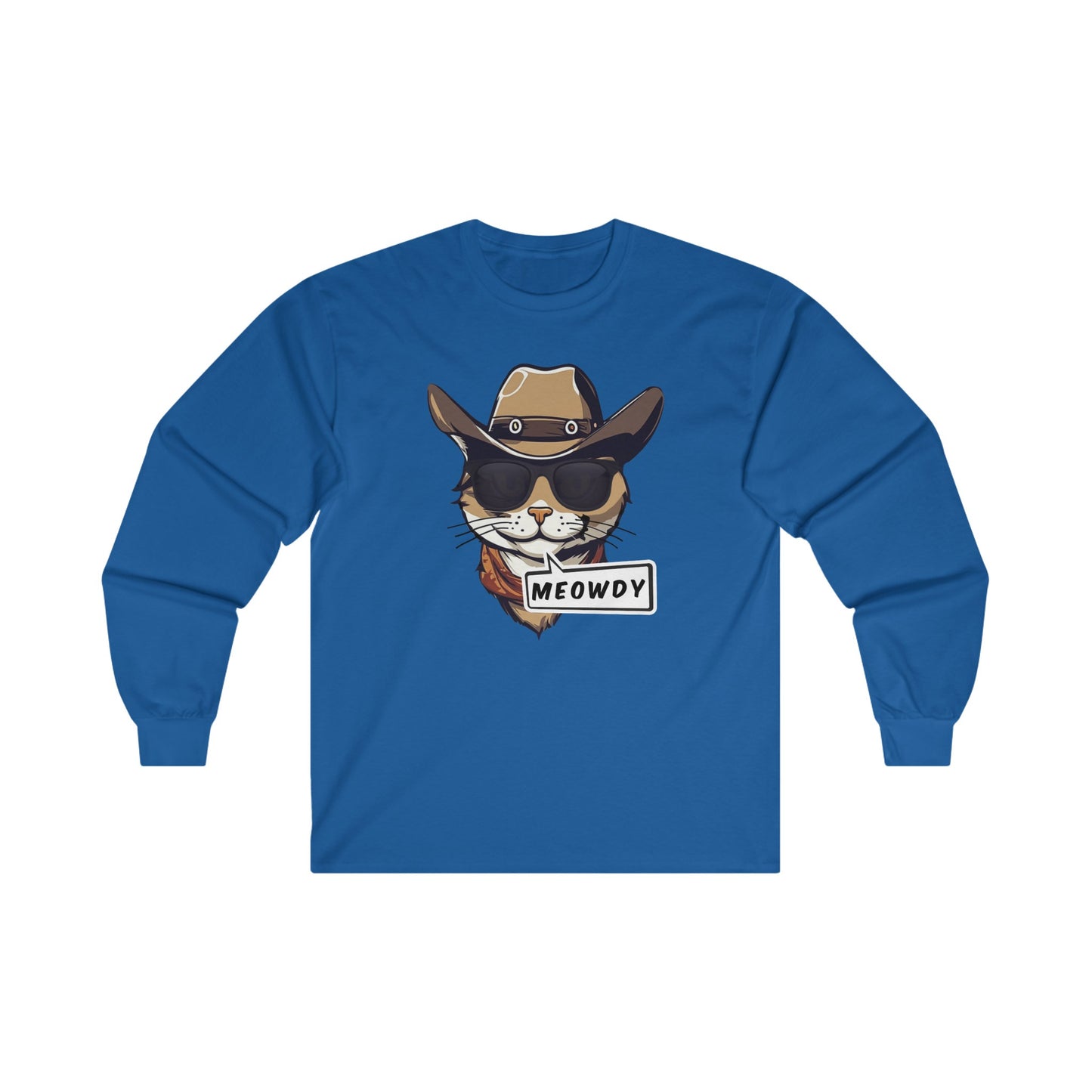 Adult Cowboy Meowdy Long Sleeve Tee