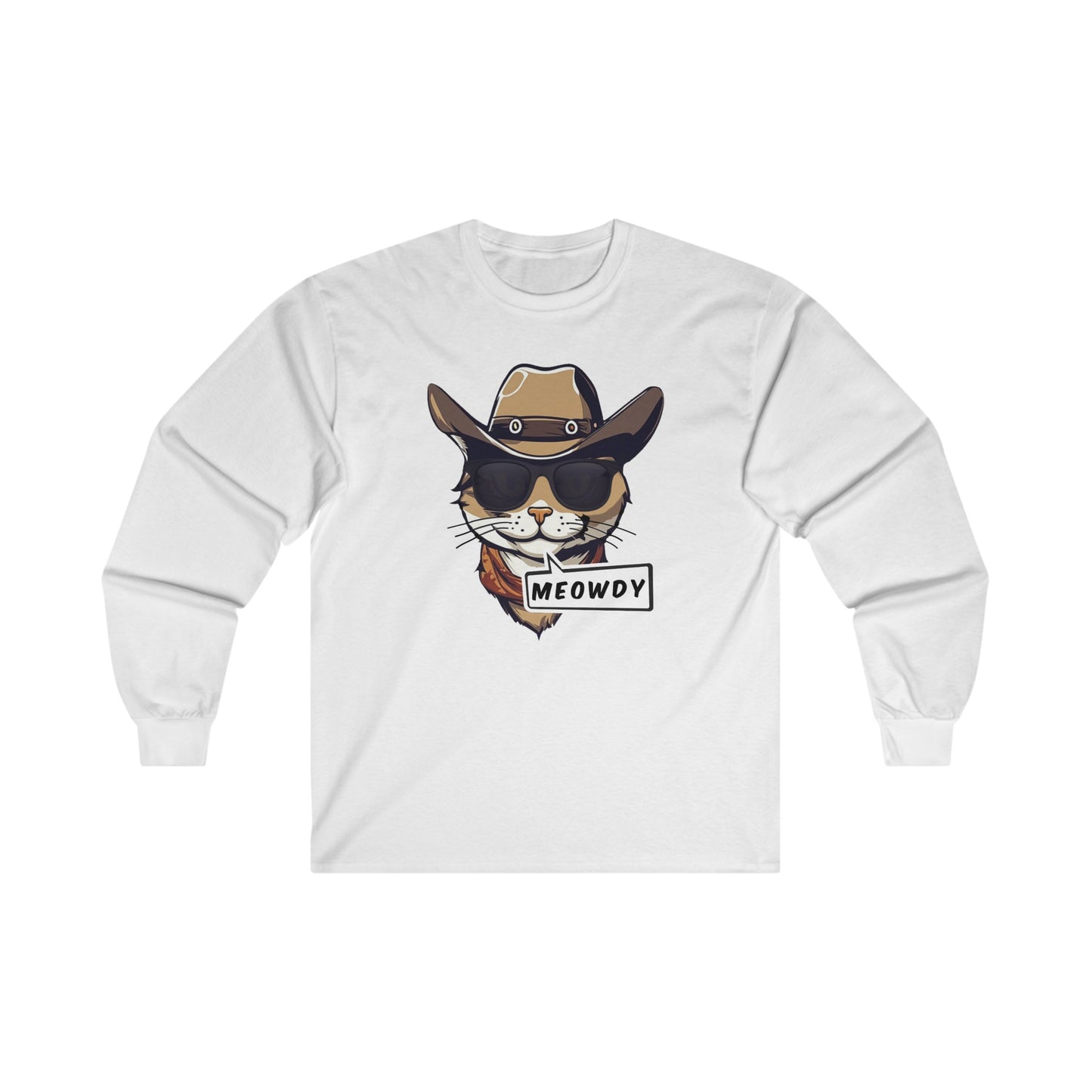 Adult Cowboy Meowdy Long Sleeve Tee