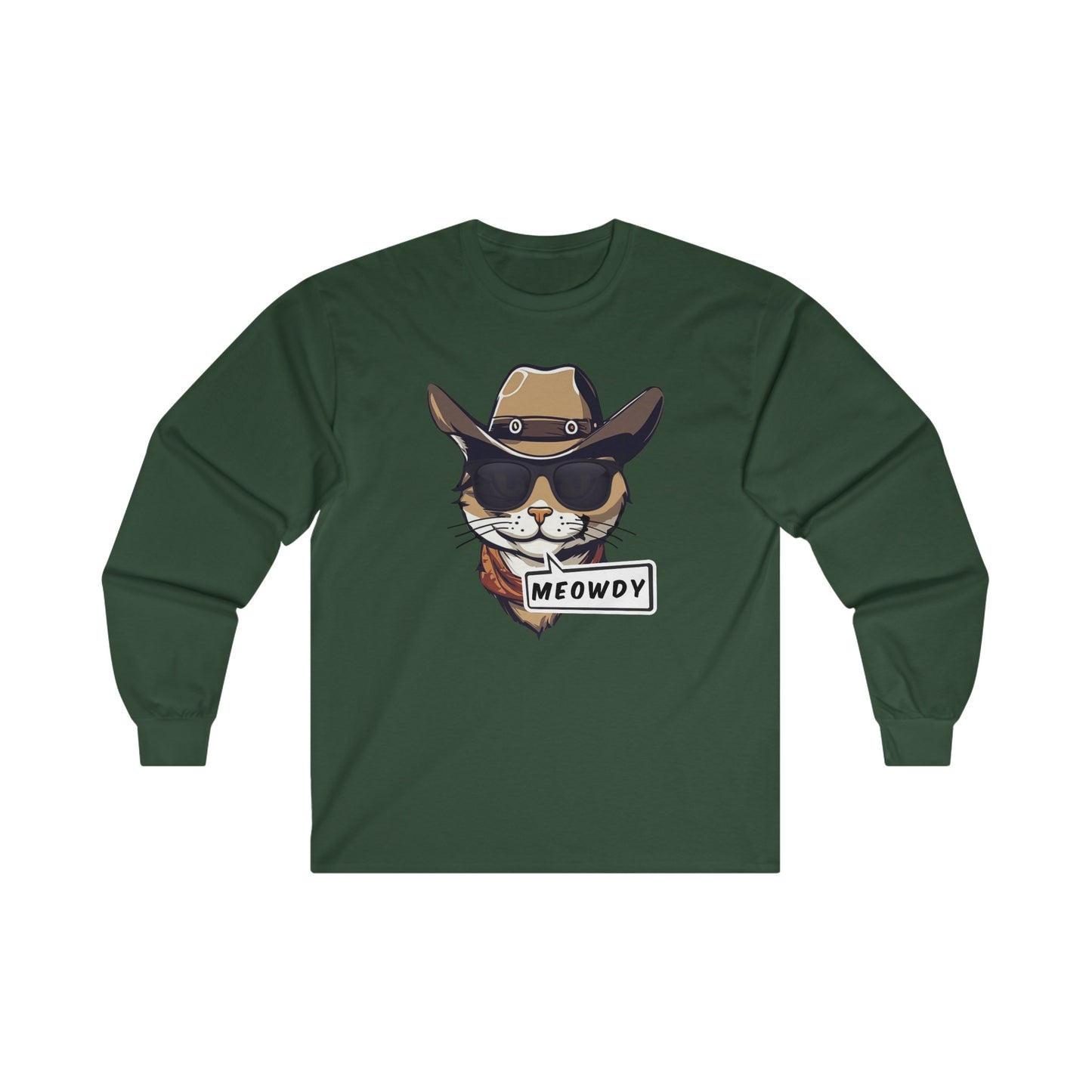 Adult Cowboy Meowdy Long Sleeve Tee