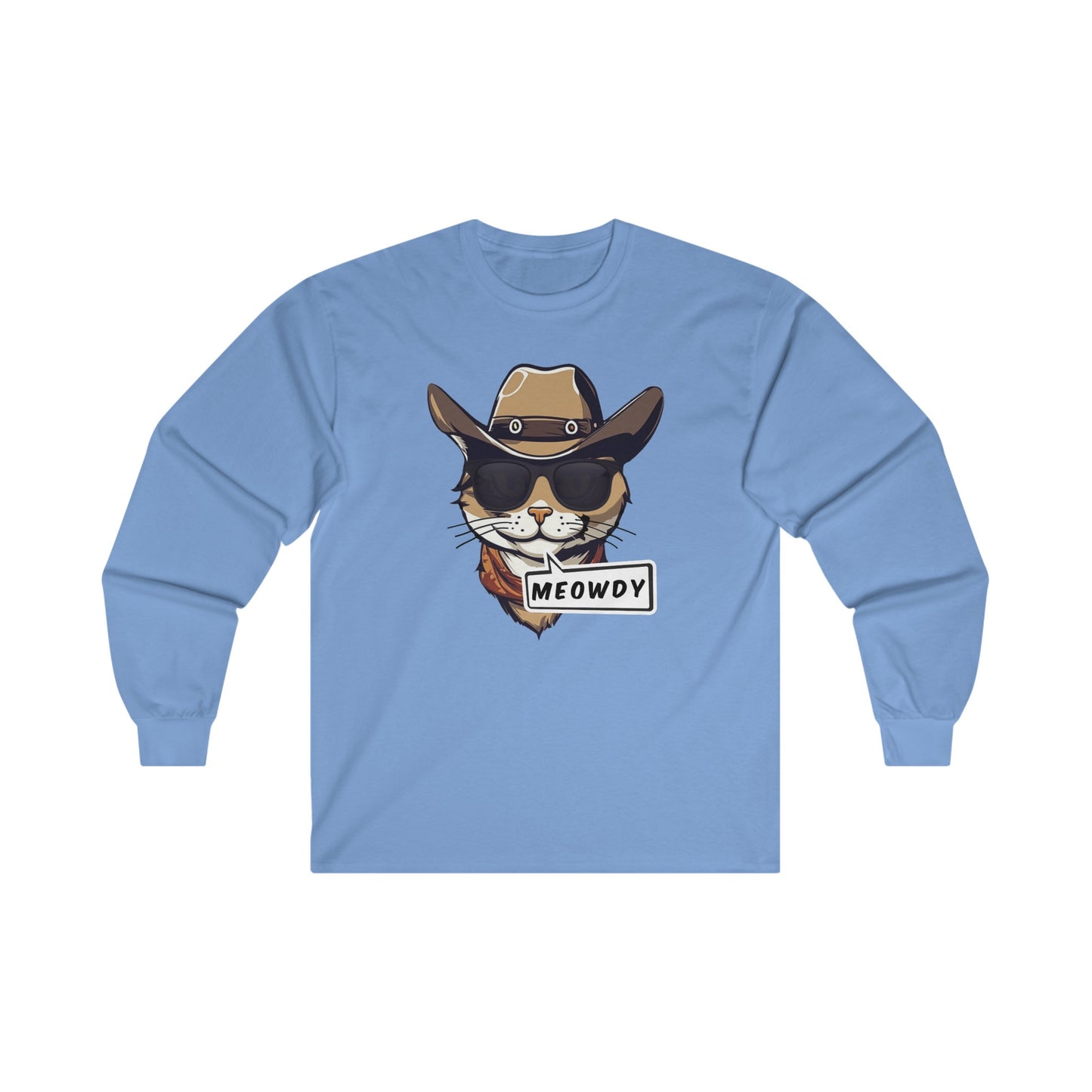 Adult Cowboy Meowdy Long Sleeve Tee