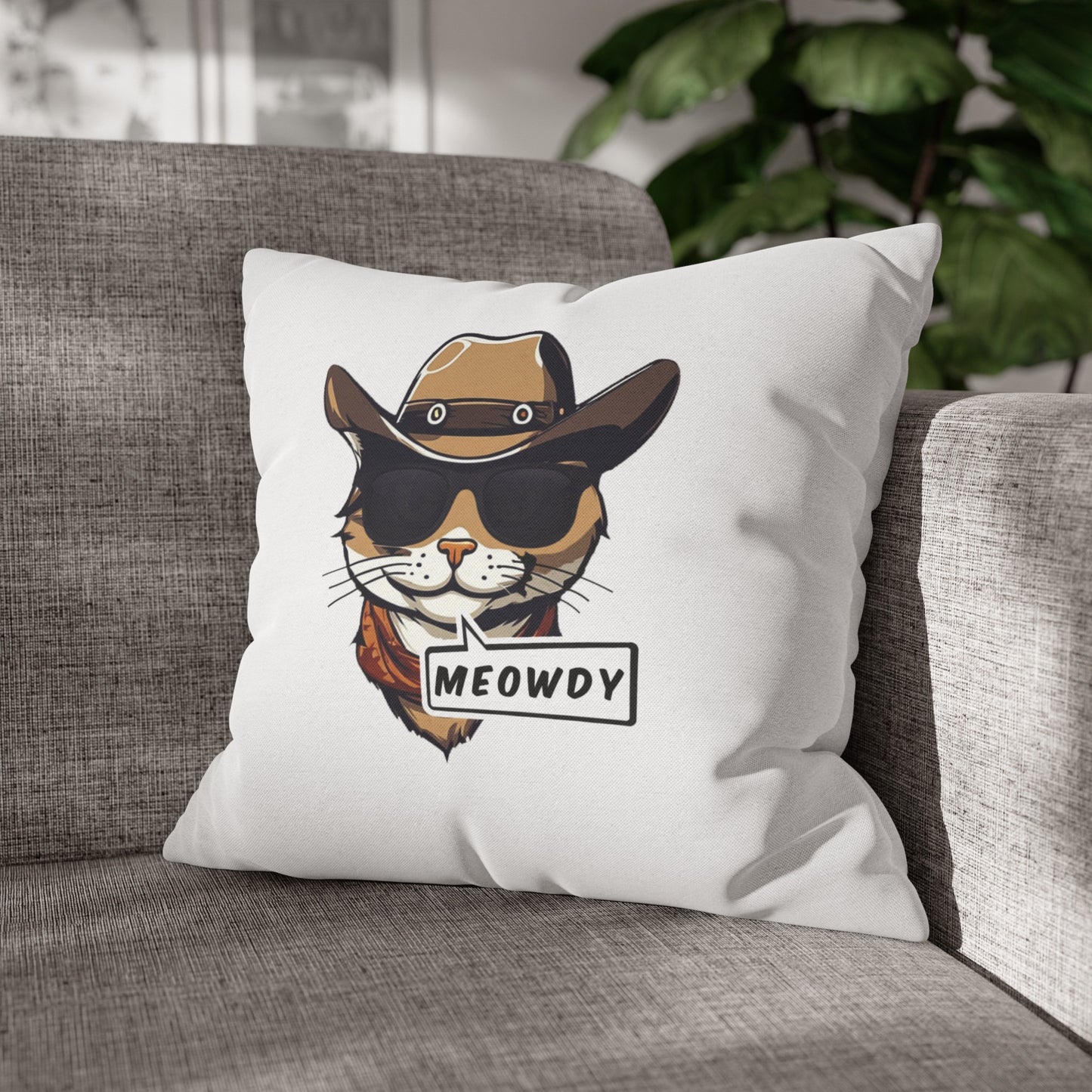 Cowboy Meowdy Square Pillowcase