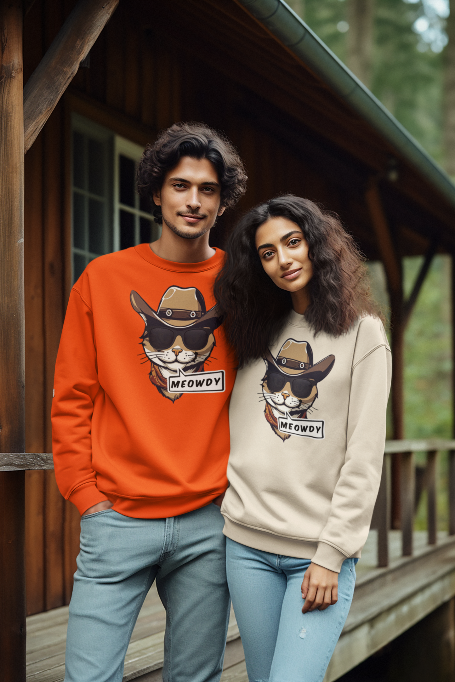 Adult Crewneck Cowboy Meowdy Sweatshirt