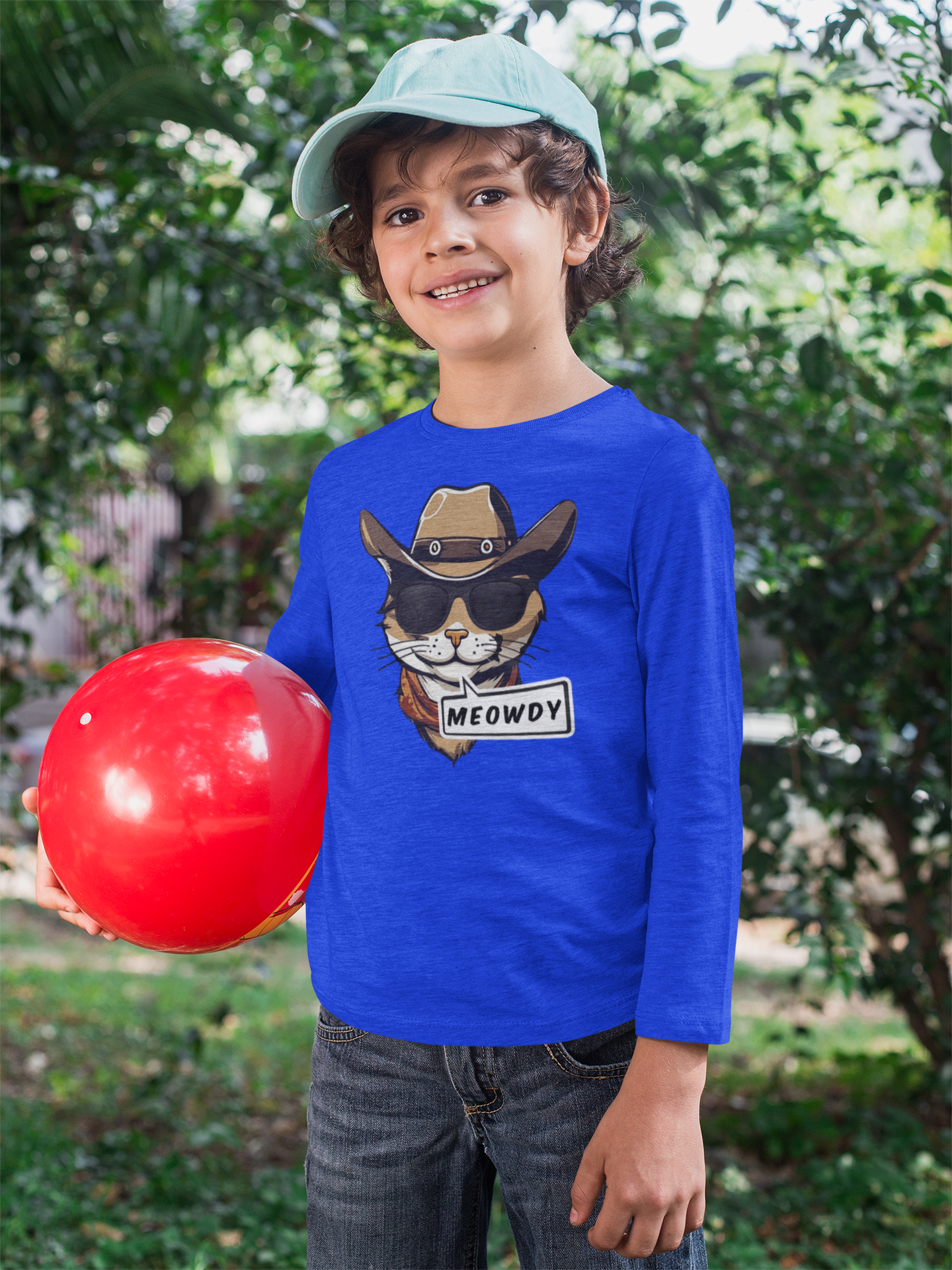 Cowboy Meowdy Long Sleeve Tee (Youth)