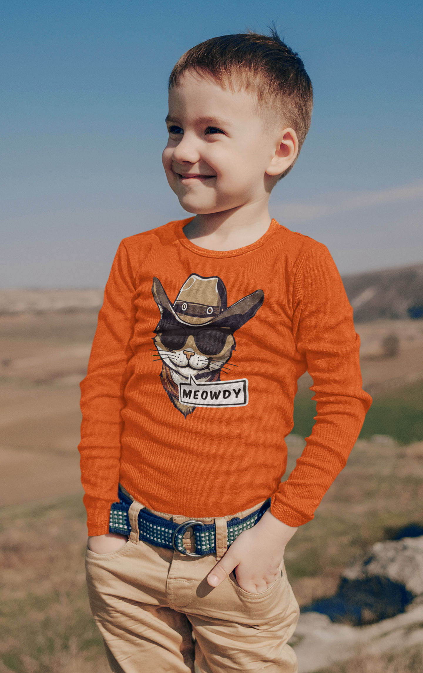 Cowboy Meowdy Long Sleeve Tee (Youth)