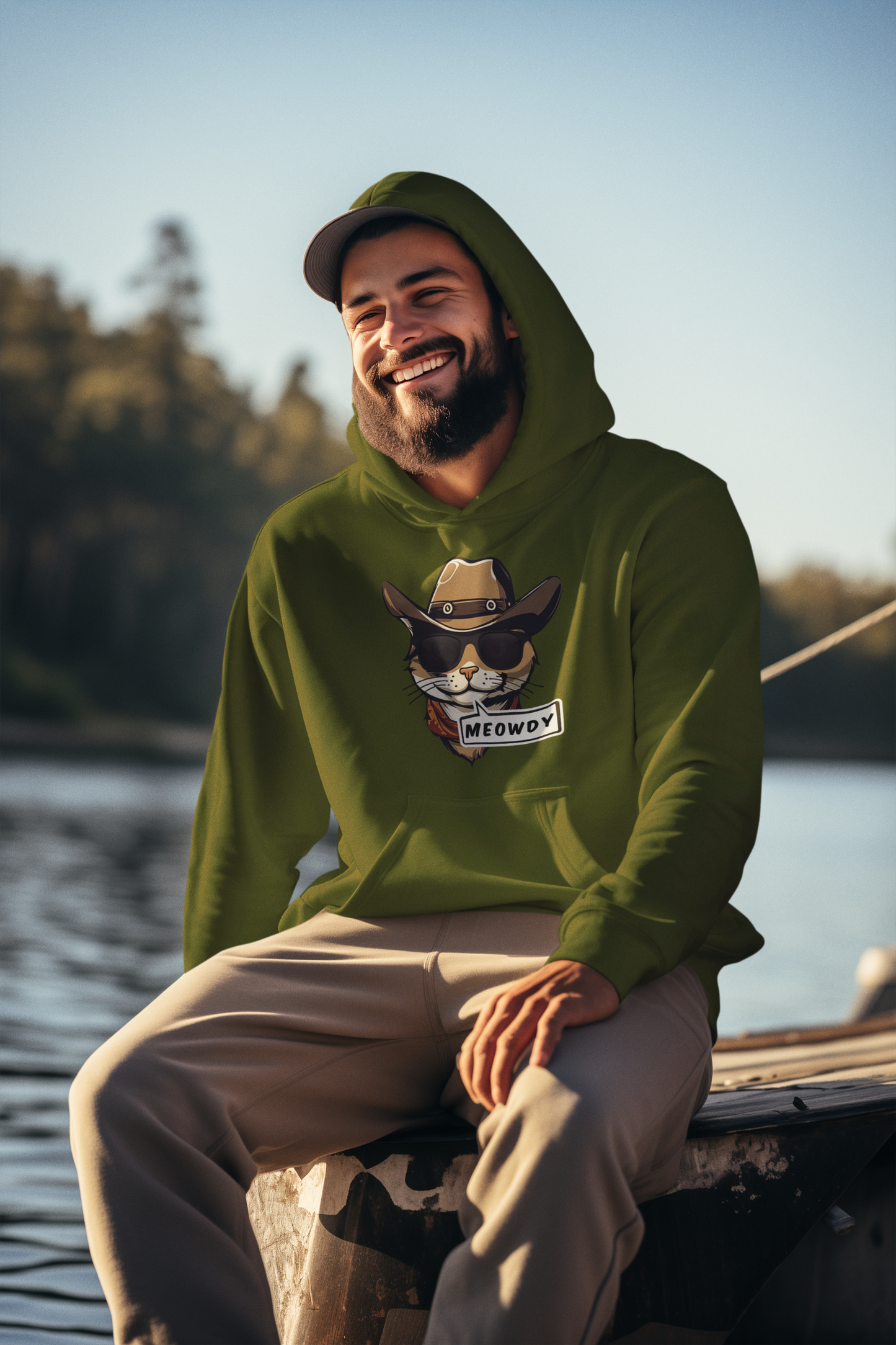 Adult Cowboy Meowdy Hooded Sweatshirt