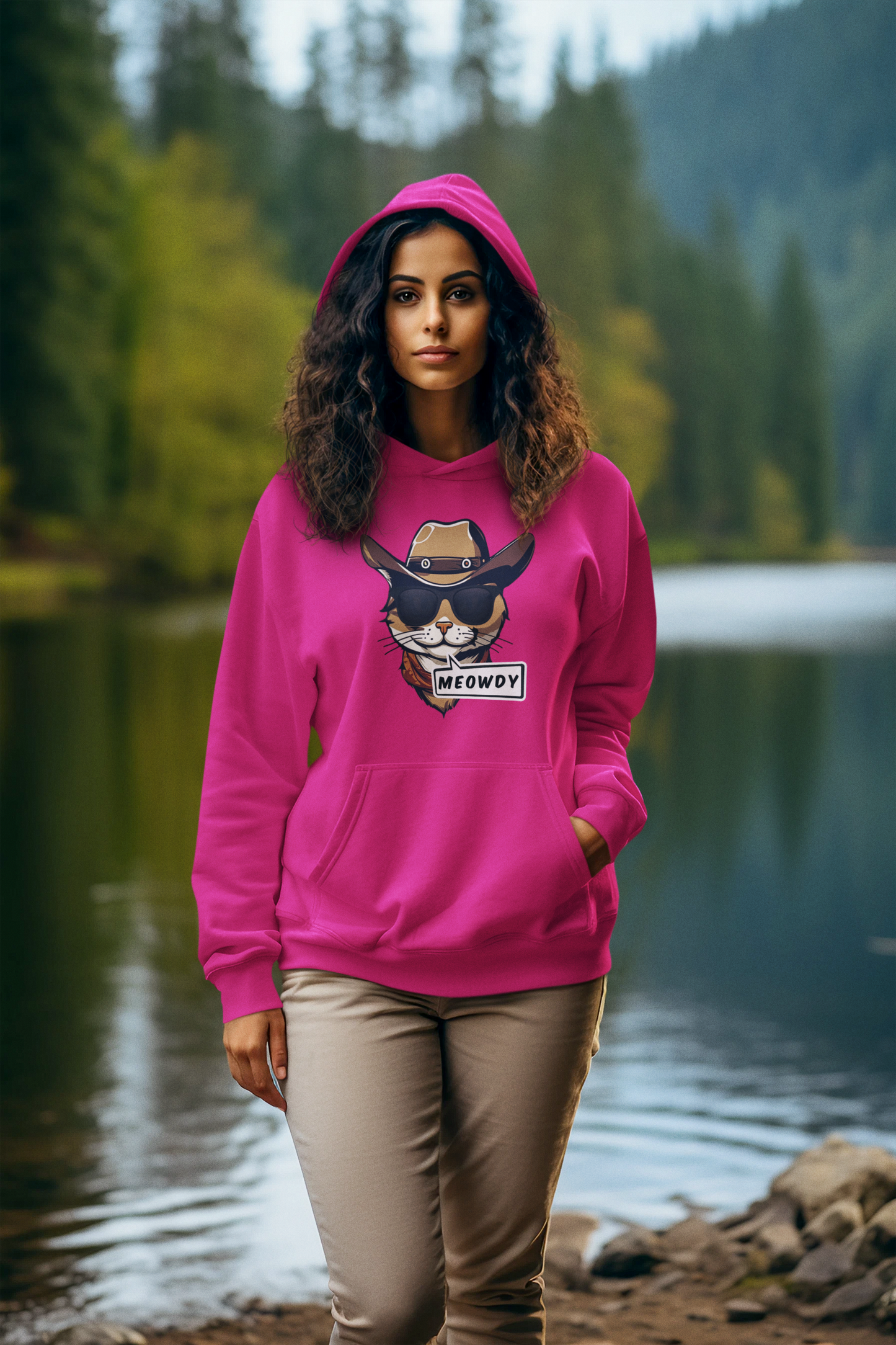 Adult Cowboy Meowdy Hooded Sweatshirt