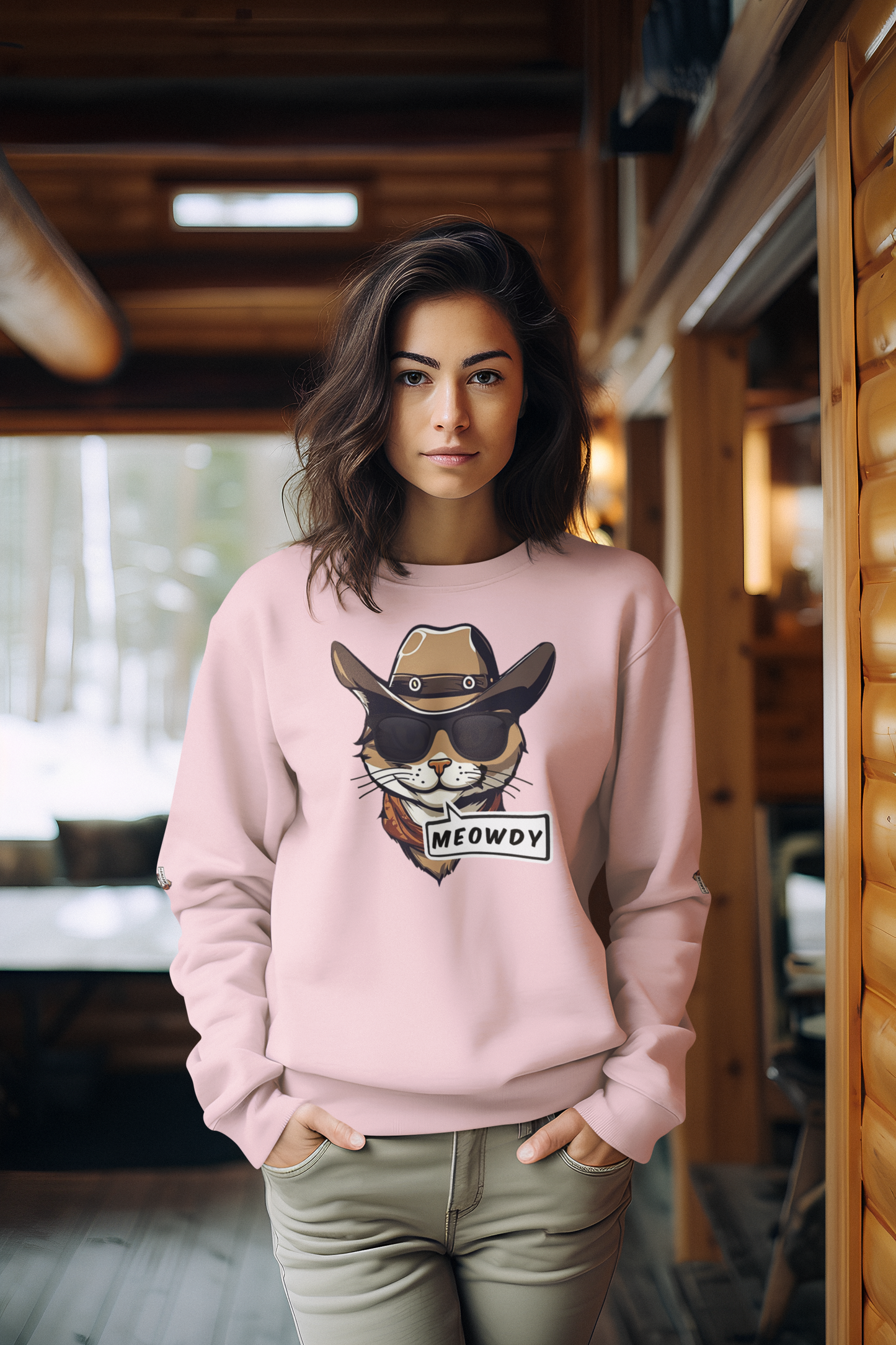 Adult Crewneck Cowboy Meowdy Sweatshirt